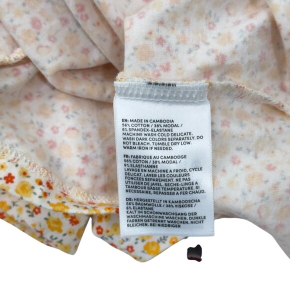 Lands End Womens Yellow Floral Wrap w/Tie Waist Top Blouse SZ Large - Picture 7 of 11